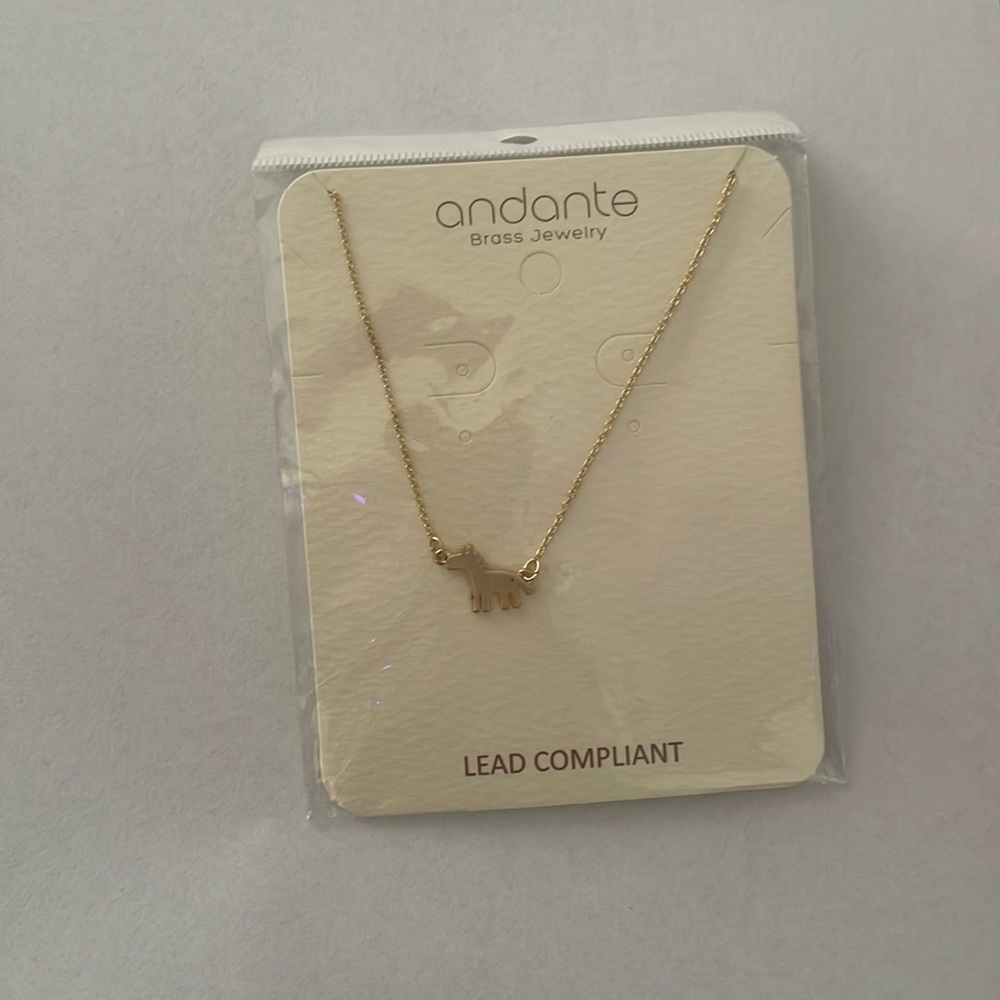 Andante Brass Jewerly: Horse Necklace